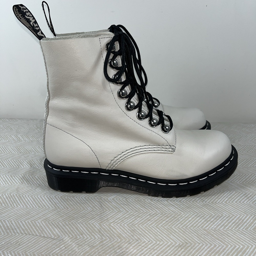 Dr Martens Womens 1460 Pascal HDW Sz 8 White Combat Comfort Retro Y2K 90s Grunge - Picture 7 of 16